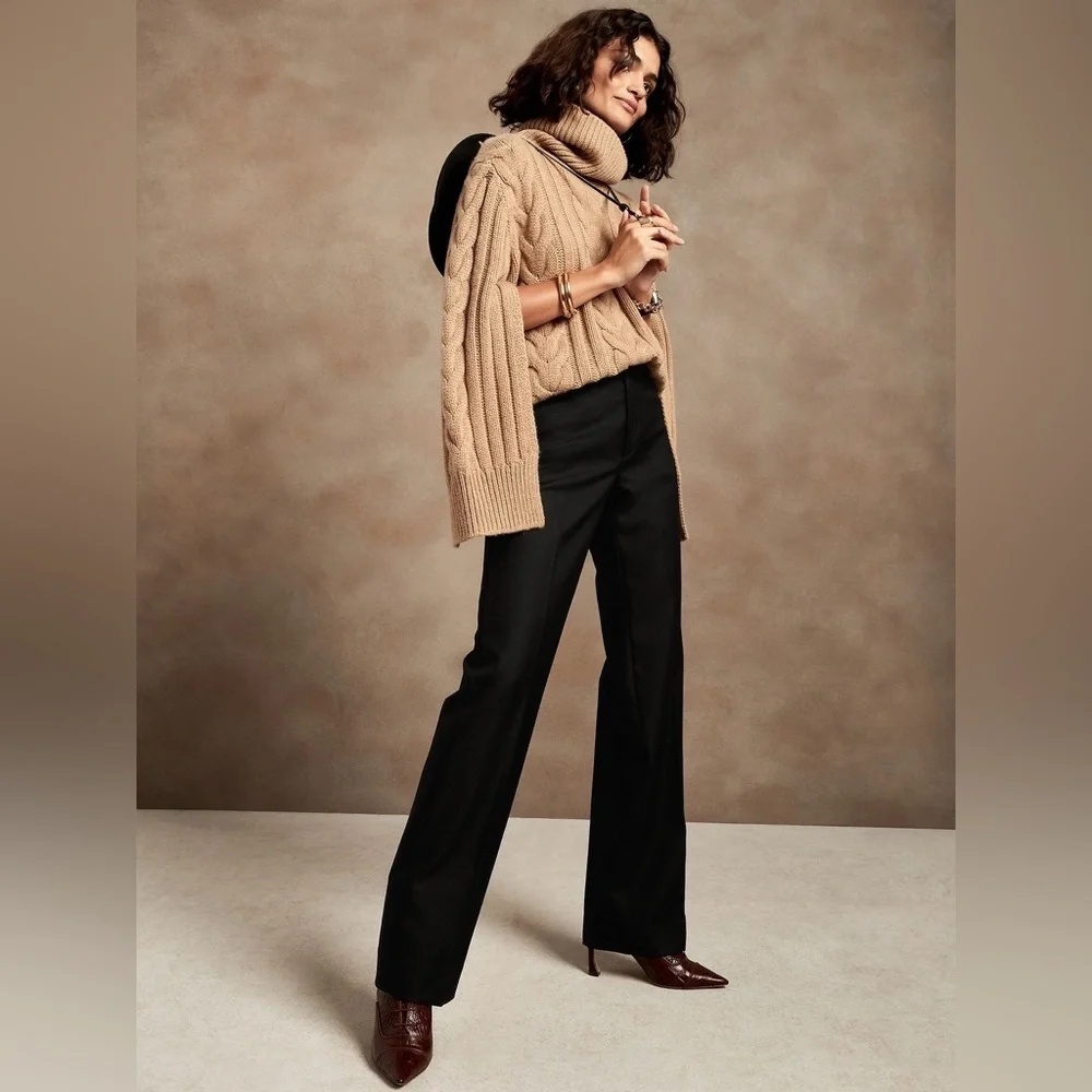Jaeger - Straight Leg Wool Pants - Picture 1 of 8